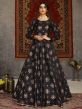 Black Colour Satin Fabric Party Wear Salwar Suit.