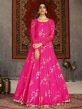 Pink Colour Satin Fabric Anarkali Salwar Kameez.