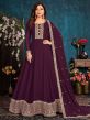 Designer Anarkali Salwar Suit Wine Colour in Georgette Fabric.