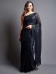 Black Colour Georgette Fabric Party Wear Saree.