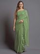 Green Colour Georgette Fabric Designer Saree.