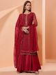 Designer Salwar Suit Maroon Colour in Georgette Fabric.