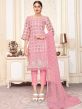 Pink Colour Party Wear Salwar Kameez.