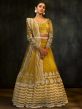 Yellow Colour Net Fabic Wedding Lehenga Choli.