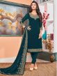 Rama Green Colour Georgette Fabric Salwar Suit.