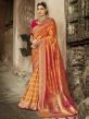 Orange Colour Silk Fabric Indian Designer Saree.