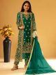 Green Colour Net Fabric Straight Cut Style Salwar Suit.