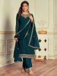 Rama Green Colour Georgette Fabric Women Salwar Suit.