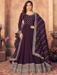 Wine Colour Georgette Fabric Party Wear Salwar Suit.