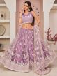 Purple Colour Net Designer Lehenga Choli.