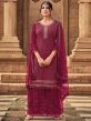 Magenta Colour Designer Palazzo Salwar Suit in Georgette Fabric.