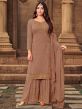 Designer Sharara Salwar Suit Brown Colour in Georgette Fabric.