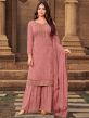 Dark Pink Colour Sharara Salwar Suit in Georgette Fabric.