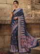 Blue Colour Silk Fabric Party Wear Saree.