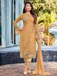 Golden,Orange Colour Georgette Fabric Women Salwar Suit.