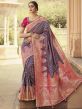 Purple Colour Silk Fabric Women Saree.