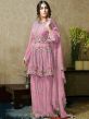 Pink Colour Designer Sharara Salwar Suit in Georgette Fabric.