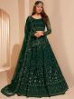 Green Colour Net,Silk Fabric Party Wear Salwar Suit.