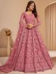 Pink Colour Designer Anarkali Salwar Suit in Net,Silk Fabric.