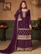 Wine Colour Party Wear Salwar Suit in Georgette Fabric.