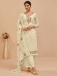 Cream Colour Georgette Fabric Designer Salwar Suit.