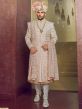 Cream,Off White,Peach Colour Wedding Sherwani.