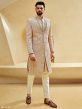 Golden Colour Silk,Imported Fabric Mens Sherwani.