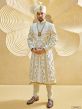 Off White Colour Silk,Imported Fabric Mens Sherwani.