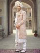 Beige Embroidered Readymad Groom Sherwani Set