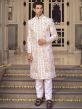 White Groom Readymade Sherwani With Embroidery