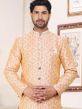 Orange Party Wear Kurta With Dhoti Set