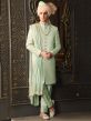 Green Hand Embroidered Groom Sherwani Set In Silk