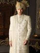 Readymade White Embroidered Sherwani With Anarkali Kurta