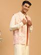 Cream Silk Kurta Pajama With Embroidered Jacket