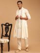 Off White Mirror Embroidered Kurta Pajama