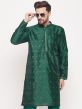 Green Embroidered Kurta Pyjama For Men