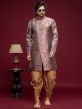 Brown Dhoti Style Indo Western In Banarasi Silk