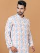 White Digital Printed Kurta Pyjama Set