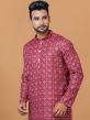 Magenta Printed Party Wear Kurta Pajama