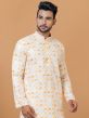 White Festive Mens Kurta Pyjama In Cotton