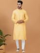 Yellow Casual Kurta Pajama In Cotton