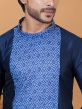 Blue Party Wear Kurta Pajama In Dupion Silk