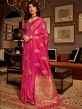 Pink Traditional Saree With Zari Weaving