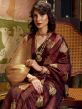 Maroon Festive Saree With Zari Weaves