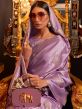 Purple Woven Party Wear Saree In Satin