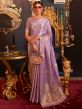 Purple Woven Party Wear Saree In Satin