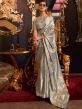 Silver Party Wear Woven Saree In Satin