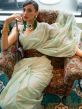 Green Party Wear Saree With Chikankari Work