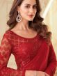 Red Sequined Border Party Wear Saree