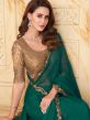 Green Embroidered Border Saree In Silk